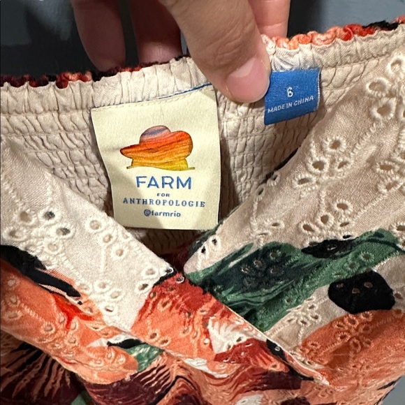 Farm Rio Riviera Eyelet Maxi Dress Size 6 - Picture 7 of 8